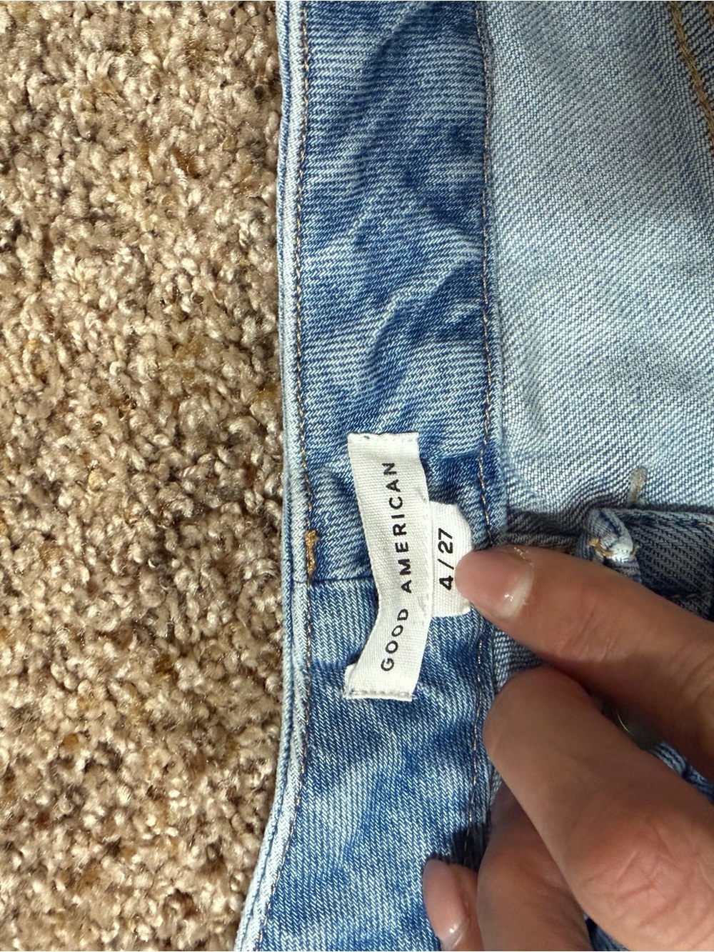 Good American Light Blue Wide-Leg Frayed Hem Jeans - Picture 3 of 3